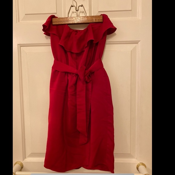 100% silk Amanda Uprichard “Joan” petal-front strapless mini dress - Picture 3 of 9